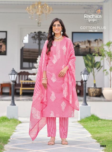Radhika cotton plus vol 3 kurtis wholesale in mumbai